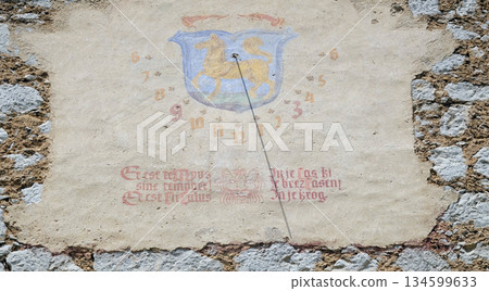 Sundial, Cathedral of St Nicholas in Novo Mesto, Slovenia 134599633