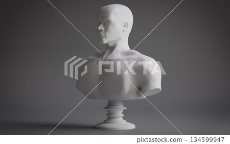 Gypsum man bust sculpture - 3D illustration Gypsum man bust sculpture - 3D illustration 134599947
