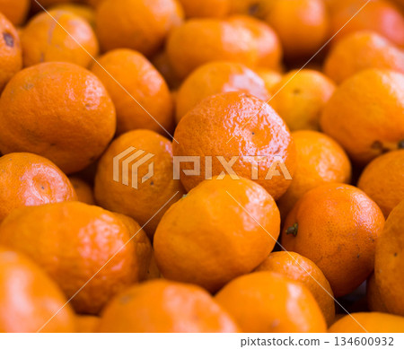 apetitic juicy farm mandarins at market counter apetitic juicy farm mandarins at market counter 134600932