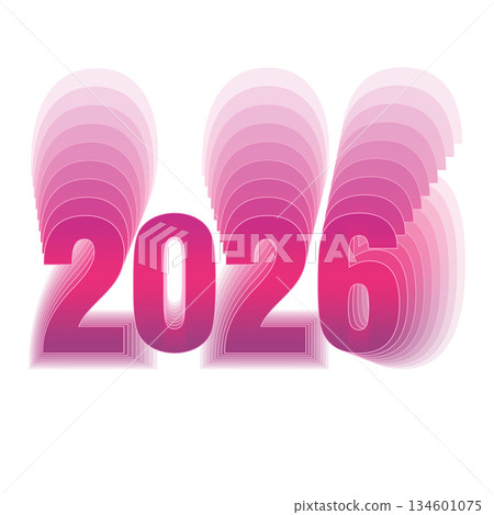 Bold 2026 Typography with Pink Gradient Layers 134601075