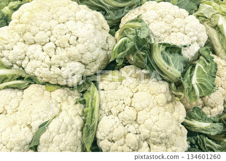 Cauliflower on the store counter 134601260