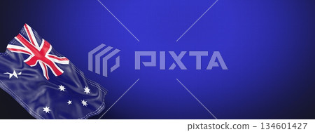 Australia - national flag and gradient background - horizontal banner format - 3D illustration Australia - national flag and gradient background - horizontal banner format - 3D illustration 134601427