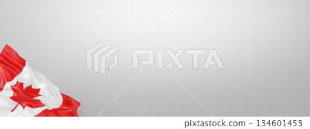Canada - national flag and gradient background - horizontal banner format - 3D illustration 134601453