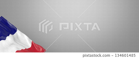 France - national flag and gradient background - horizontal banner format - 3D illustration France - national flag and gradient background - horizontal banner format - 3D illustration 134601485