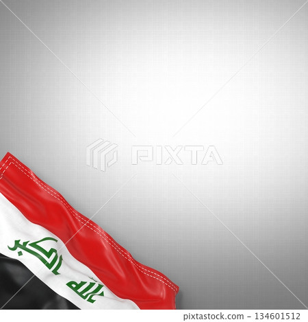Iraq - national flag and gradient background - square format - 3D illustration 134601512