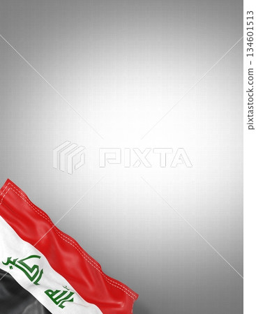 Iraq - national flag and gradient background - vertical poster - 3D illustration 134601513