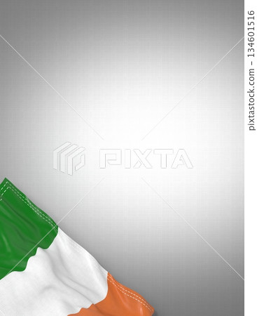 Ireland - national flag and gradient background - vertical poster - 3D illustration 134601516