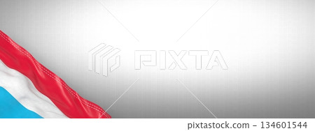 Luxembourg - national flag and gradient background - horizontal banner format - 3D illustration Luxembourg - national flag and gradient background - horizontal banner format - 3D illustration 134601544