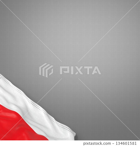 Poland - national flag and gradient background - square format - 3D illustration 134601581
