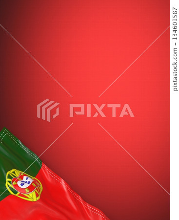 Portugal - national flag and gradient background - vertical poster - 3D illustration Portugal - national flag and gradient background - vertical poster - 3D illustration 134601587