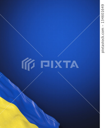 Ukraine - national flag and gradient background - vertical poster - 3D illustration Ukraine - national flag and gradient background - vertical poster - 3D illustration 134601649