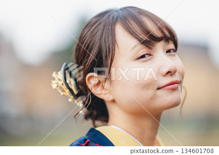 A woman in a kimono 134601708