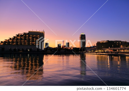 【兵庫縣】神戶競技場北廣場與美利堅公園的夜景 134601774