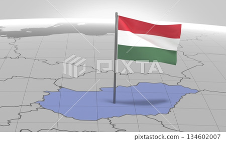 Hungary - country border and flag - 3D illustration Hungary - country border and flag - 3D illustration 134602007
