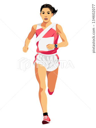 Female relay runner 134602077