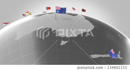 Australia and New Zealand - national flags - 3D illustration Australia and New Zealand - national flags - 3D illustration 134602153
