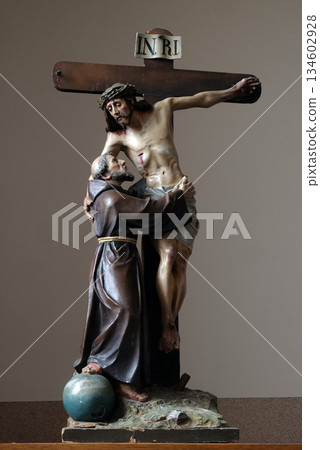 St. Francis removes Jesus from the cross, church of Saint Matthew in Stitar, Croatia St. Francis removes Jesus from the cross, church of Saint Matthew in Stitar, Croatia 134602928