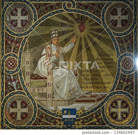 Mosaic in the Basilica of the Sacred Heart of Jesus in Paris, France Mosaic in the Basilica of the Sacred Heart of Jesus in Paris, France 134602947
