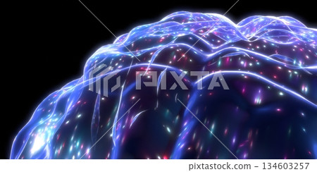 Human brain isolated on black background - 3D illustration Human brain isolated on black background - 3D illustration 134603257