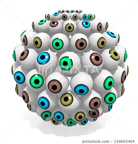 3D colorful eyeballs illustration 134603464