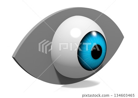 Geometrical eye shape - optician concept - 3D illustration 134603465