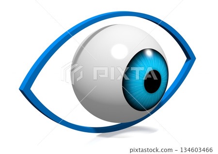 Geometrical eye shape - optician concept - 3D illustration 134603466
