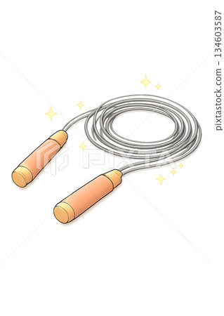 輕柔的跳繩插圖（兒童保育/運動遊戲） 134603587