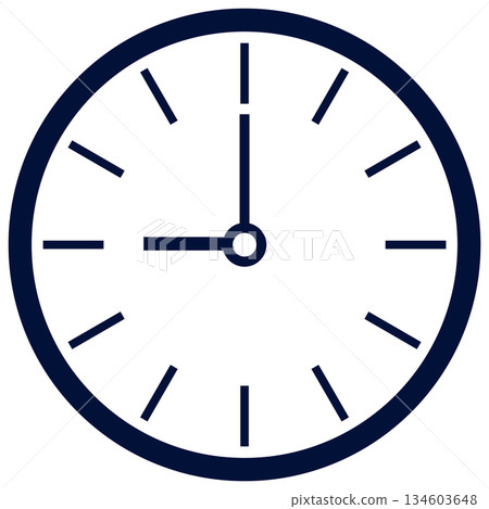 簡潔的時鐘圖示清楚指示9點鐘位置。扁平化的設計給人簡潔明了的感覺，有助於時間管理和規劃。 134603648