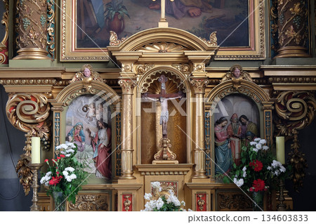 Altar in the Basilica of the Sacred Heart of Jesus in Zagreb, Croatia 134603833