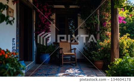 colorful wooden house in garden colorful wooden house in garden 134604178