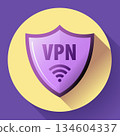 VPN wi fi shield icon vector. Virtual Private Network icon. Internet Security VPN Concept Icon 134604337