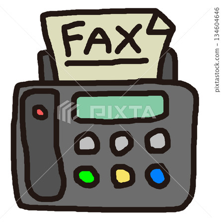 Illustration of a fax machine for sending and receiving documents and faxes in the office Illustration of a fax machine for sending and receiving documents and faxes in the office 134604646