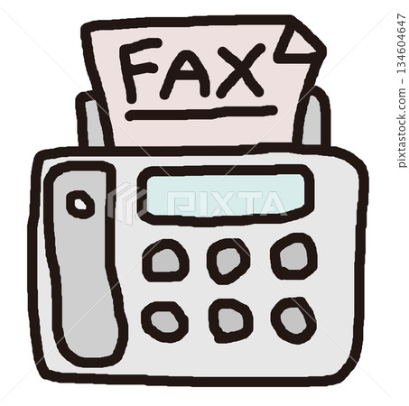 Illustration of a fax machine for sending and receiving documents and faxes in the office Illustration of a fax machine for sending and receiving documents and faxes in the office 134604647
