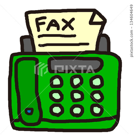辦公室中用於收發文件和傳真的傳真機示意圖 134604649