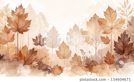 autumn leaves background in vintage style 134604671