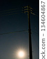 Electric poles piercing the night sky and dazzling moonlight spilling out from beneath my feet 134604867