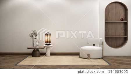 low table in room Japanese style with decoration muji minimal. 3D rendering 134605095
