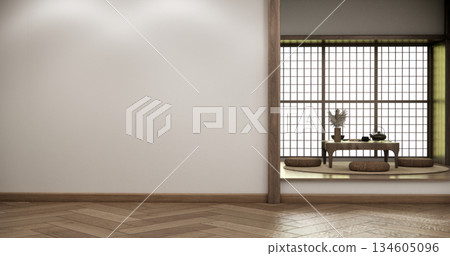 low table in room Japanese style with decoration muji minimal. 3D rendering 134605096