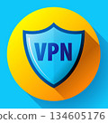 Virtual Private Network shield icon showing online security, data protection, and privacy defense for web, app, and cybersecurity design projects 134605176