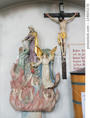 Mary saves souls from purgatory, Maria Vesperbild Church in Ziemetshausen, Germany 134605278