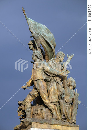 Memorial to ancient fighters in front of the Monomento a Vittorio Emanuele II, Altare della Patria, Rome, Italy 134605292