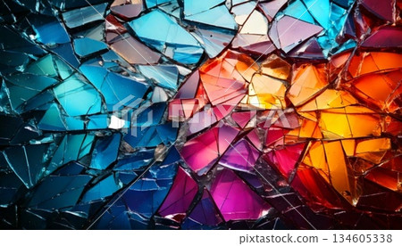 abstract broken glass on black background abstract broken glass on black background 134605338