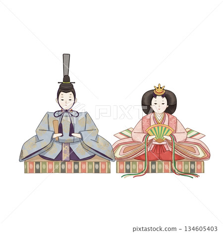 A seasonal illustration of Hinamatsuri in March 134605403