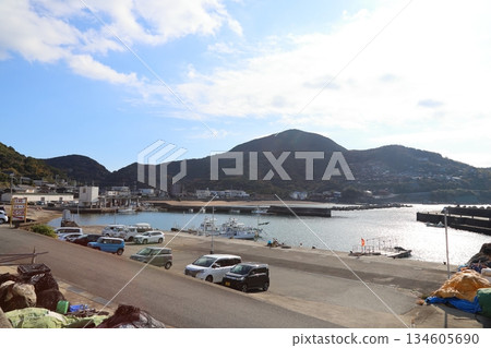 Obiki Fishing Port and Shirasaki Cruise Terminal at Shirasaki Coast / "Japan's 100 Best Beaches" [Yura Town, Wakayama Prefecture] 134605690