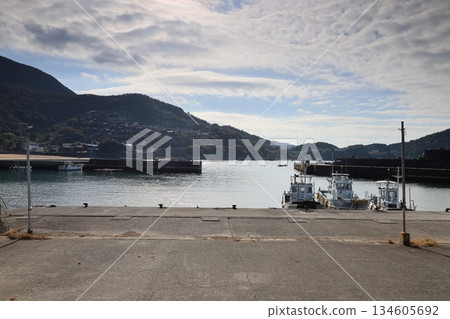 Obiki Fishing Port and Shirasaki Cruise Terminal at Shirasaki Coast / "Japan's 100 Best Beaches" [Yura Town, Wakayama Prefecture] 134605692