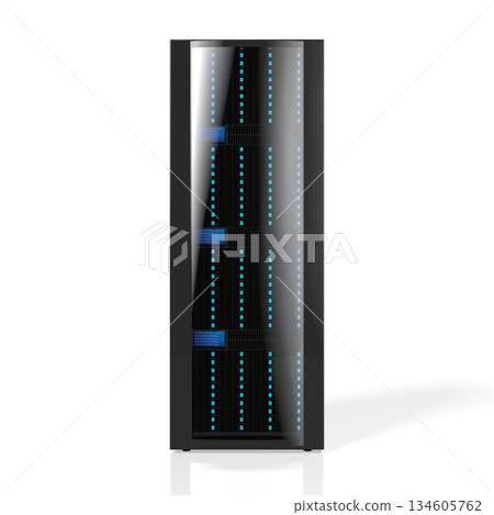 3D server illustration - great for topics like data storage, hosting, Internet etc. 134605762