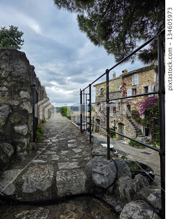 view from rampages of saint paul de vence Medieval village in provence france in xmas season 134605973