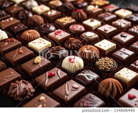 Assorted small chocolates 134606440