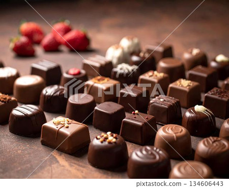 Assorted small chocolates 134606443