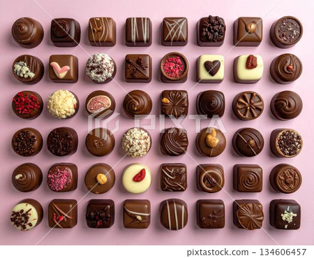 Assorted small chocolates Assorted small chocolates 134606457